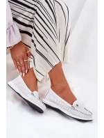 Dámské kožené mokasíny S.Barski – bílé