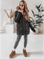 Dámská zimní bunda NORINA prošívaná s kožešinou černá FashionStreet TY5054 Dámská zimní bunda NORINA prošívaná s kožešinou černá FashionStreet TY5054