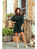SOFIA - Tmavě zelené dámské motýlkové šaty 287-14