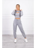 3dílná bavlněná souprava šedá 3dílná bavlněná souprava šedá