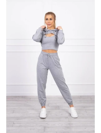 3dílná bavlněná souprava šedá 3dílná bavlněná souprava šedá