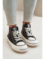 Zateplené Dámské Tenisky Na Platformě Eko Kůže Big Star OO274062 Černé