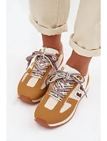 Dámské Tenisky s Ozdobným Šněrováním Žluté Henira