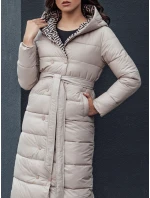Dámský prošívaný zimní kabát s kapucí GRACE béžový FashionStreet TY4518 Dámský prošívaný zimní kabát s kapucí GRACE béžový FashionStreet TY4518