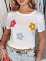 Dámské květinové tričko DAISYLA bílé FashionStreet RY2742