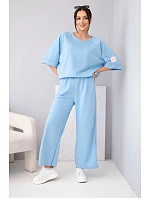 Dámský máslový komplet z viskózy mikina a široké kalhoty světle fialový Dámský máslový komplet z viskózy mikina a široké kalhoty světle fialový