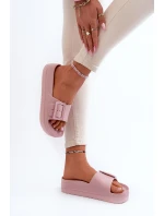 Dámské Pěnové Žabky Na Platformě S Sponou Big Star NN274A663 Růžové Dámské Pěnové Žabky Na Platformě S Sponou Big Star NN274A663 Růžové