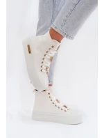 Dámské tenisky na platformě s přívěsky bílé Gracella