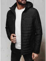 Pánská prošívaná bunda s kapucí černá FashionStreet TX5009
