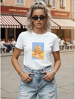 Dámské bavlněné tričko s potiskem, klasické bílé, FashionStreet NX8025RY