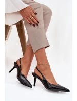 Lakované lodičky na jehlovém podpatku Černé Phelia Lakované lodičky na jehlovém podpatku Černé Phelia