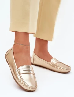 Dámské mokasíny z eko kůže Lenvie – zlaté