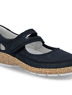 Dámská obuv na suchý zip tmavě modrá Rieker 44859-14