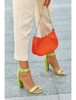 Sandálky Na Podpatku Neonová Zeleň Georgina