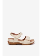 Pohodlné dámské sandály na suchý zip zlaté Iphiope