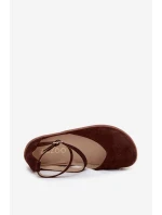 Dámské semišové baleríny Barefoot s pásky Zazoo 191 čokoládové Dámské semišové baleríny Barefoot s pásky Zazoo 191 čokoládové