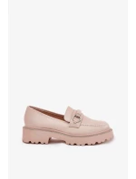 Dámské zdobené mokasíny s cyrkoniemi Patina – béžové