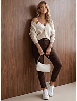 Dámský kardigan s kapsami, vanilková barva, FashionStreet MY2578
