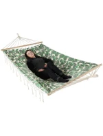ZAHRADNÍ HOUPACÍ SÍŤ PRO 2 OSOBY 200X150CM S TYČÍ A STŘAPCEM MIAMI NATURA JUNGLE