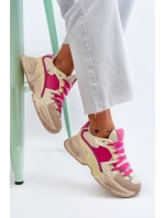 Dámská módní šněrovací sportovní obuv Béžovo-růžová Chillout!