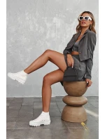 Vysoký Látkové tenisky na platformě Big Star LL274156 Bílá