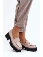 Dámské kožené mokasíny D&A MR870-32 béžové Dámské kožené mokasíny D&A MR870-32 béžové