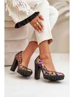 Kožené Lodičky Na Podpatku Maciejka 02629-39 Multikolor