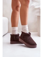 Módní Semišové Nízké Sněhule Hnědé Nucca