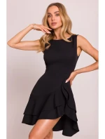 M850 Volánové mini šaty - černé