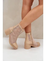 Dámské Síťované Boty Na Podpatku Béžové Lithyia