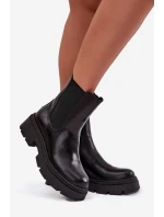 Zateplené kotníkové boty na zip Černé Niviane