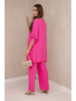 Sada halenka + kalhoty s přívěskem růžové barvy