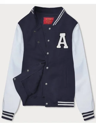 Tmavě modrá dámská mikina typu "college" (AMG-57) Tmavě modrá dámská mikina typu "college" (AMG-57)