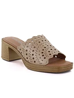 Dámské otevřené béžové žabky na jehlovém podpatku M.Daszynski MR2598-7