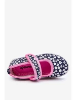 Dětské balerínky na suchý zip v potisku námořnické modré a růžové Selah