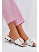 Elegantní Dámské Pantofle Na Klíně Se Zlatým Detalem Vinceza 62229 Bílé