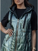Dámská prošívaná vesta PIXIECODE tmavě zelená FashionStreet TY4445
