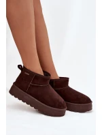 Dámské nízké sněhule na platformě Big Star – čokoládové