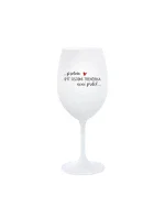 PROTOŽE BÝT OSOBNÍ TRENÉRKA NENÍ PRDEL - bílá sklenice na víno 350 ml PROTOŽE BÝT OSOBNÍ TRENÉRKA NENÍ PRDEL - bílá sklenice na víno 350 ml