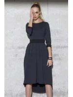 Dámské volnočasové šaty s volnou sukní grafitové - Šedá / 3XL - Makadamia Dámské volnočasové šaty s volnou sukní grafitové - Šedá / 3XL - Makadamia