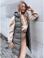 Dámská dlouhá prošívaná vesta FAR AWAY tmavě šedá FashionStreet TY3832