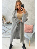 Svetr dlouhý kardigan tmavě šedý Svetr dlouhý kardigan tmavě šedý