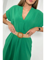 Šaty s ozdobným páskem zelené