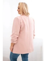 Dámská sako Plus Size elegantní tmavě pudrově růžová