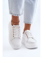 Dámské kožené tenisky na platformě CheBello 4367 bílé