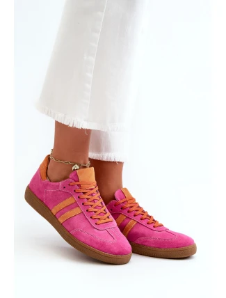 Zazoo N1068 Nízké Dámské Semišové Tenisky Fuksie