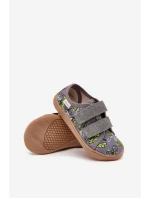Pantofle Barefoot Chlapecké S Grafikou Milami Šedé Saphira