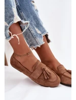 Dámské mokasíny ploché s třásněmi hnědé Marilisse