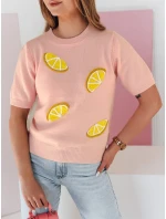 Dámský oversize svetr s citrony Lemon pink FashionStreet MY2479