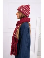 Dámská souprava se šátkem Anika K304 vínová